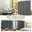 Paravent 8867,5 pouces, écran d'intimité en tissu à 4 panneaux gris pour la chambre à coucher, autoportant, imperméable, bloquant le soleil, avec structure et bases en métal, conception pliante peu encombrante, facile à assembler