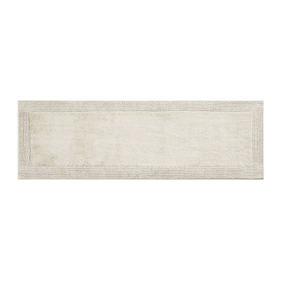 Tapis pour salle de bain réversible 100% coton 24 x 72 po, 3000 g / m², naturel, avec une texture élégante Plancher naturel 24 x 72 po, réversible, sensation luxueuse