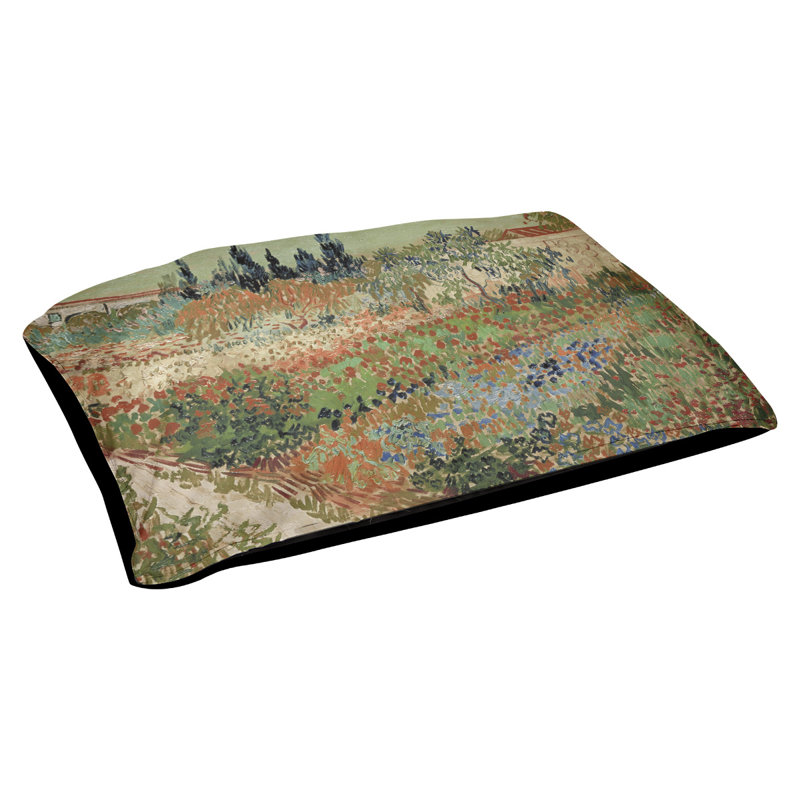 Coussin stylisé bluhender garten mit pfad Burk, Petit (L 29,5 po x l 19,5 po), Orange