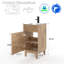 Petit ensemble de meuble-lavabo simple 18 po avec plateau en céramique Marilyse, texture grain de bois naturel-1011722794