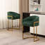 Johnnice 68.6cm Velvet Upholstered Bar Stool with Gold Frame-1969563896