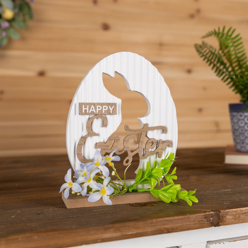 Enseigne de lapin «Joyeuses Pâques»