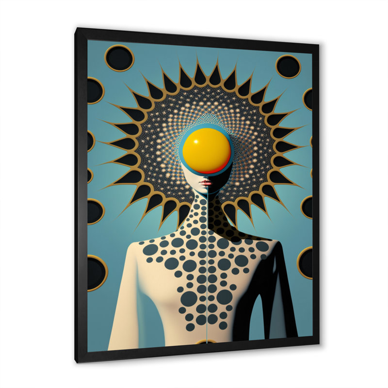 «Golden Consciousness Woman II», reproduction sur toile, H 20 po x l 12 po x P 1 po, Impression noire sur toile encadrée