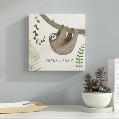 «Sloth Sayings I» par Victoria Borges, reproduction d'art sur toile