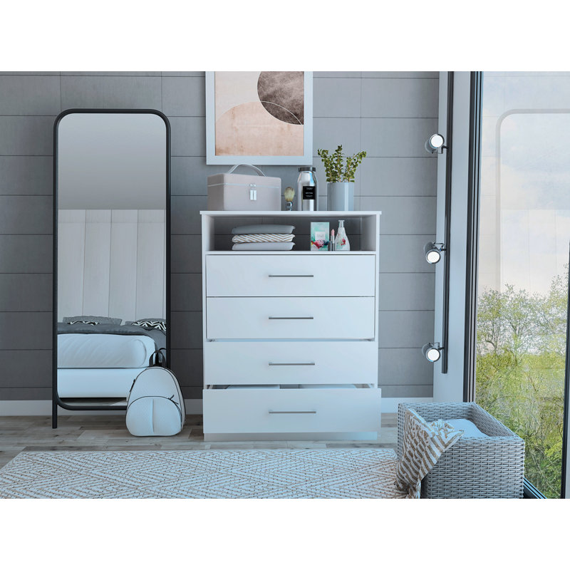 Commode Atlanta, chambre à coucher, blanc, Blanc