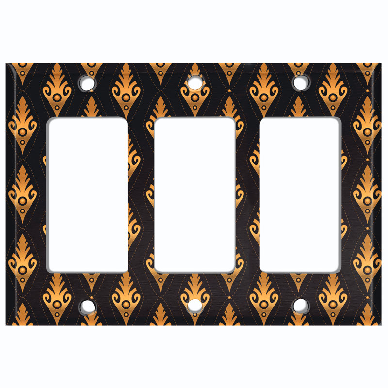Patterned 3 - Gang Toggle Light Switch Standard Wall Plate