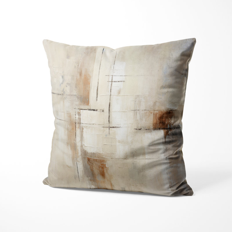 Coussin décoratif moderne scandinave imprimé, H 18 po x l 18 po