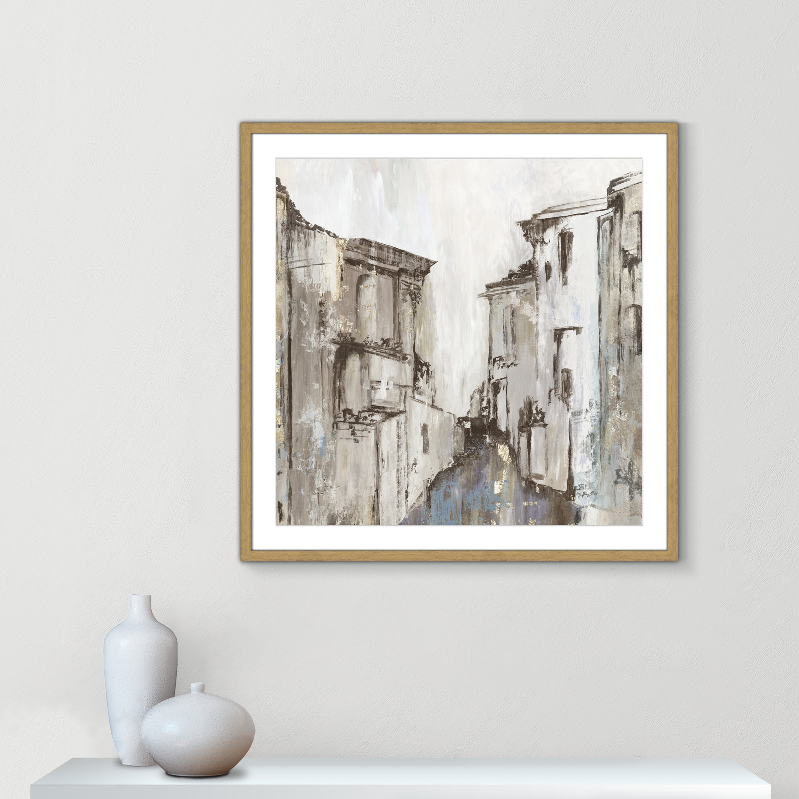 Daniella "Gothika" Painting by Allison Pearce, 33.25" H x 33.25" W , Natural Wood Grain