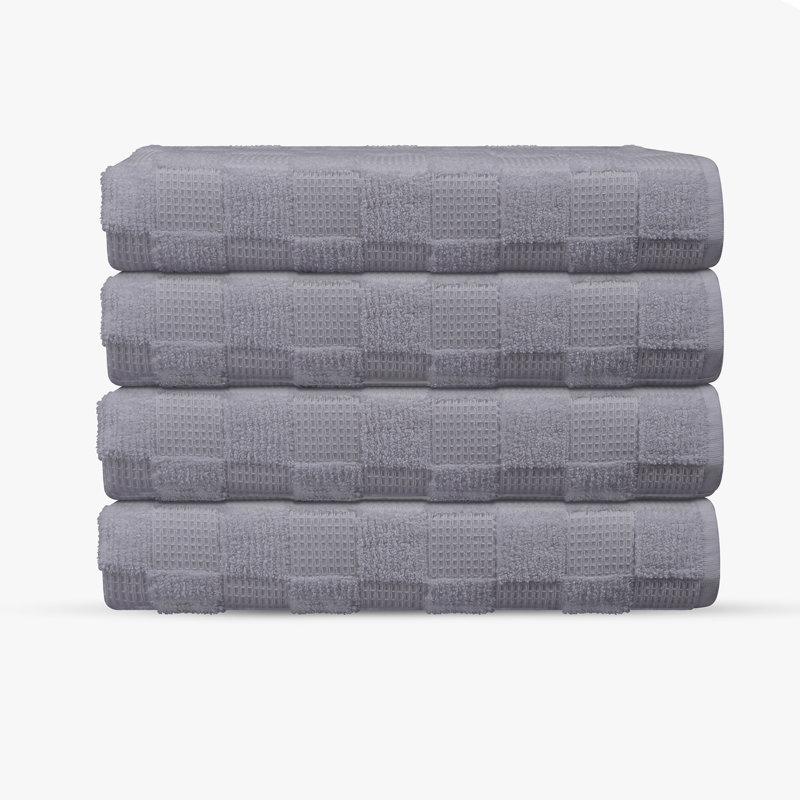 Taylorlynn 4 pcs Turkish Bath Towels Set, Silver