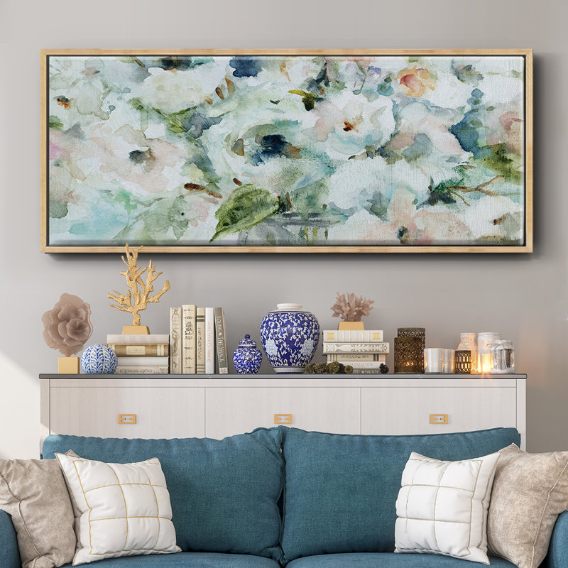 Blooming Softly- Framed Canvas, 20" H x 50" W