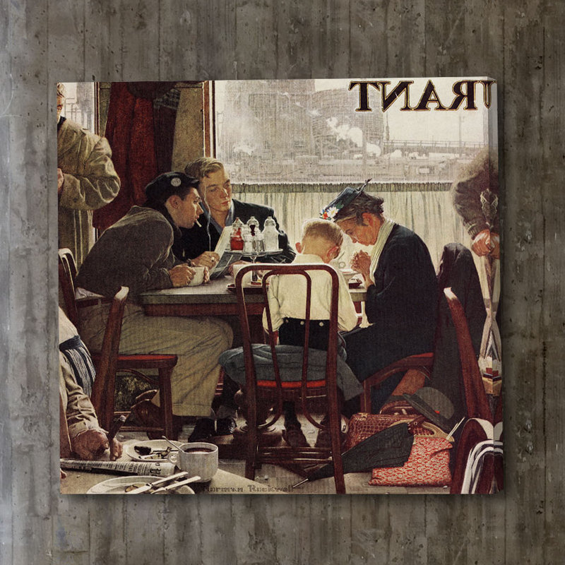« parle gracieuse » par norman rockwell, reproduction d’art sur toile tendue, H 32 po x l 32 po
