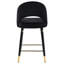 De 2 sièges de comptoir noirs à hauteur de comptoir - rembourrés de mousse et touche rétro pour les chaises de salle à manger, 2 sièges rembourrés, accents dorés, style Mid-Century moderne