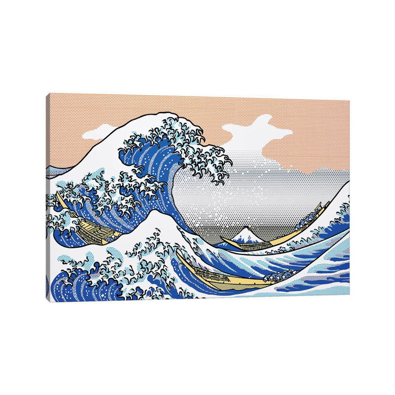 «The Wave» par Toni Sanchez - impression d'art graphique, H 26 po x l 40 po x 1,5 po, Toile tendue
