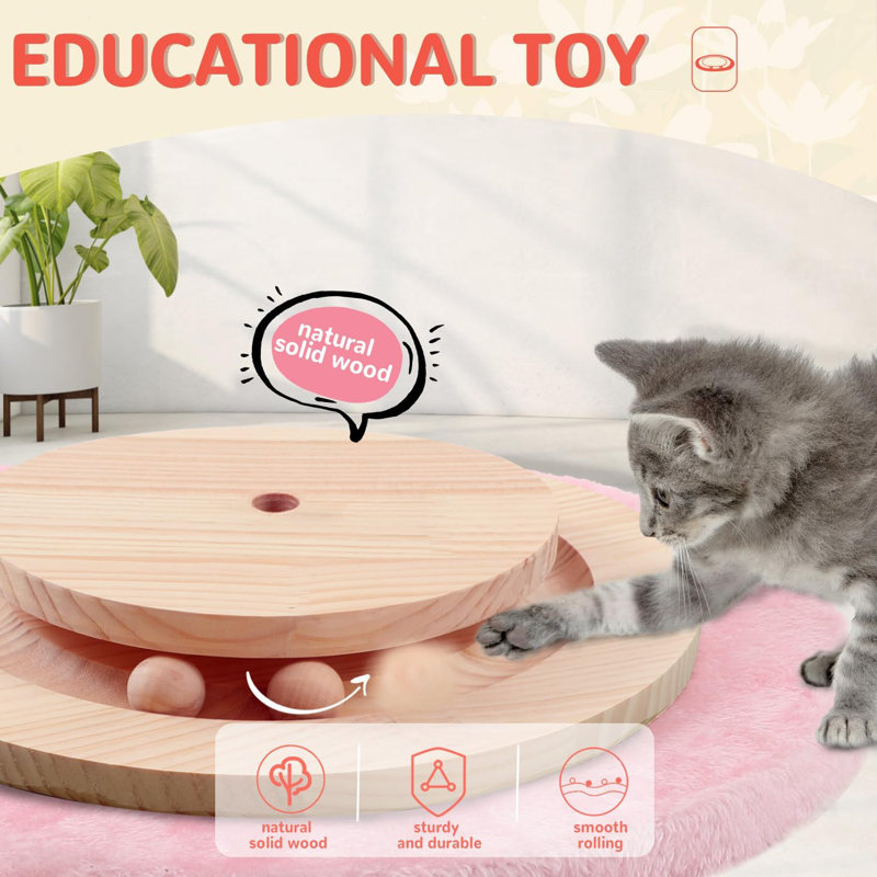 Arbre à chat 45 po en sisal avec brosse interactive et brosse rotative
