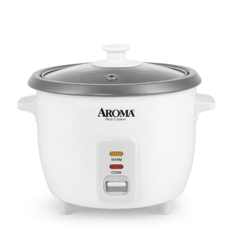 Cuiseur à riz Aroma®, 3 tasses (non cuit) / 6 tasses (cuit), petit cuiseur à riz, cuiseur à avoine, machine à soupe, maintien automatique au chaud, 1,5 pte, blanc, Arc-363ng