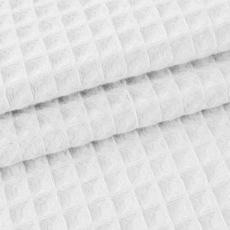 Cottingham Cotton Blend Waffle Shower Curtain, White, 70" H x 180" W