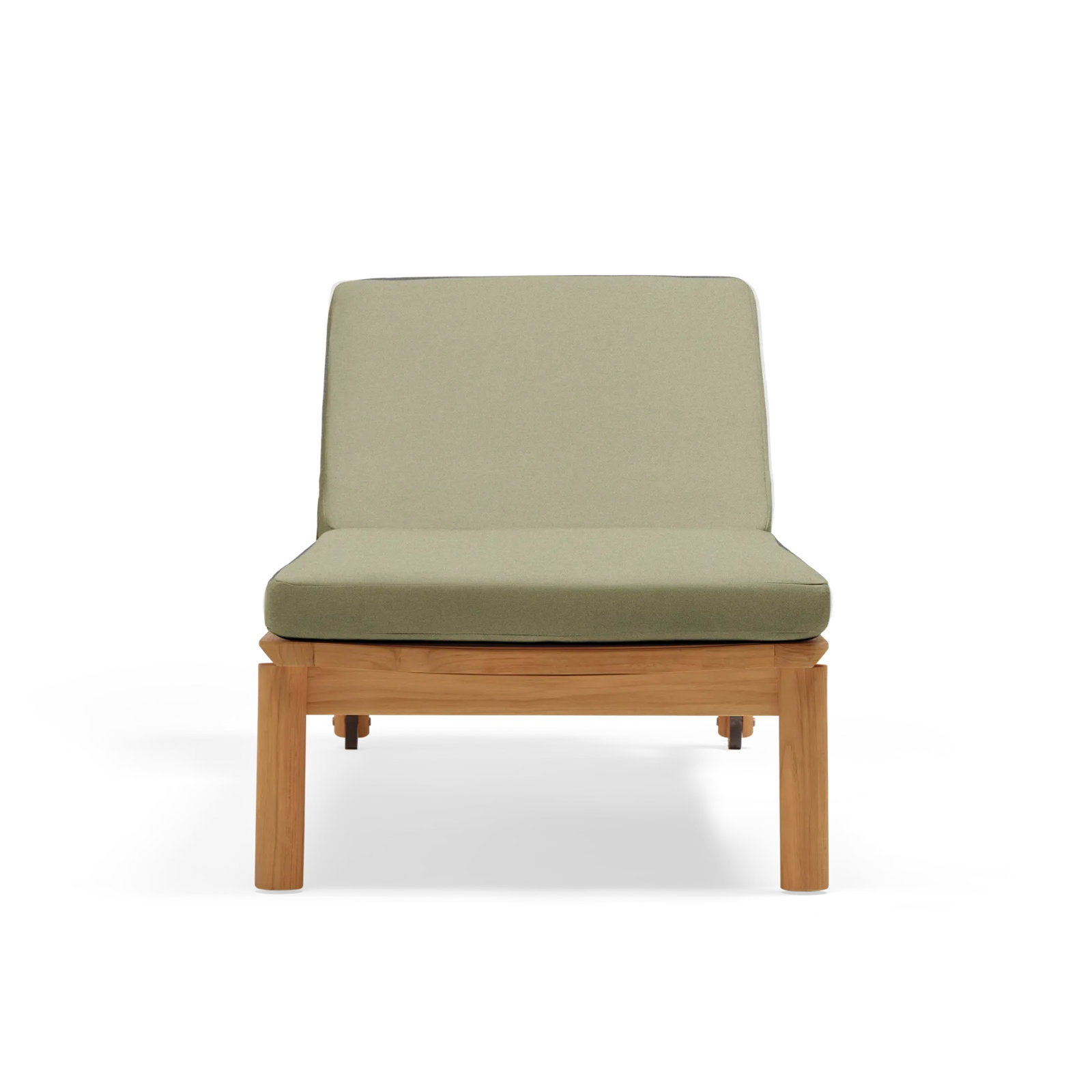 Haven 27.5'' Outdoor Teak Chaise Lounge, Sunbrella Leaf
