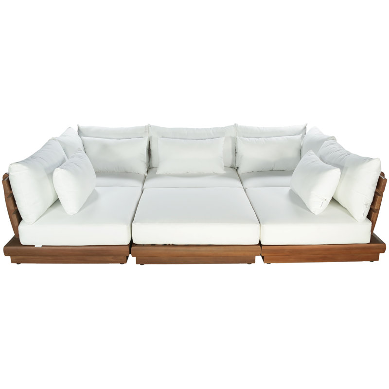 Canapé modulaire d'extérieur rembourré Ivry, Blanc