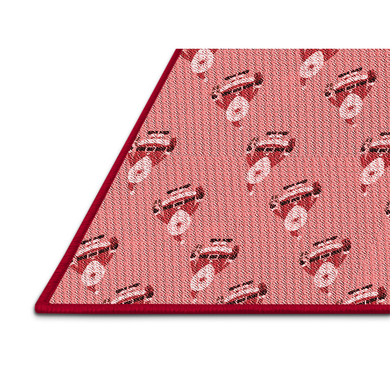 Tapis rouge tissé à la machine 8 pi x 12 pi rouge