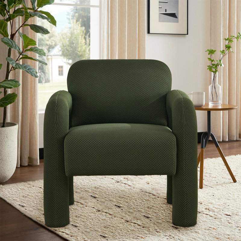 Fauteuil d'appoint rembourré 31 po de large, Mélange de polyester vert