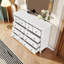 Commode 10 tiroirs, coffre de rangement large avec poignées dorées pour l'organisation de la chambre à coucher-981284432