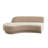 Zelda LF Curved Chaise In Light Camel Performance Velvet W/ (1) Accent Pillow Ball