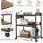 3-Tier Printer Stand With Wheels, Adjustable Shelf, Power Outlet & USB Port For Home Office