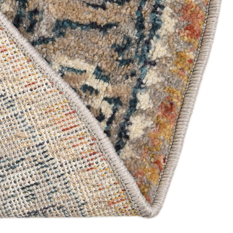 Gause Moroccan Area Rug, Round 3'11", Brick Red