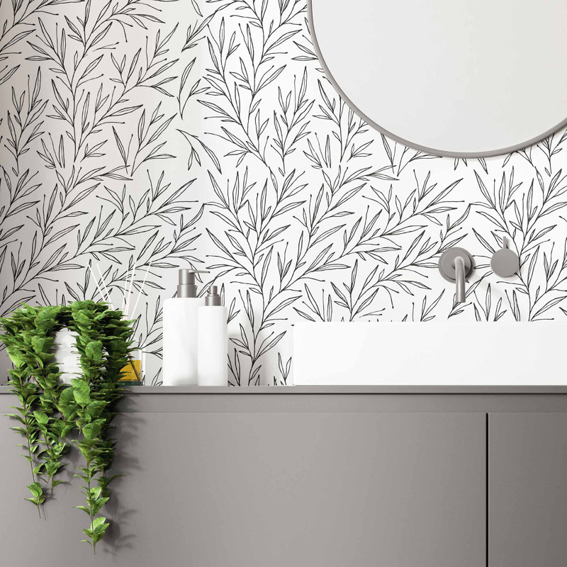Mubasher Peel & Stick Floral Tile, 48" L x 24" W