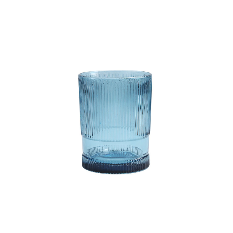 Fortessa Noho Glass, 9.85 Oz. Double Old Fashioned (Set of 4), Blue, Blue, 12.85