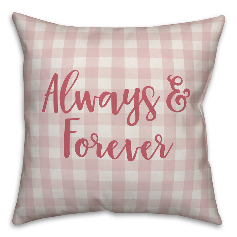 Plaid Throw Pillow, Throw Pillow, Pink
