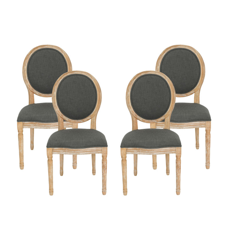 Chaises d'appoint rembourrées, Naturel, Gris foncé