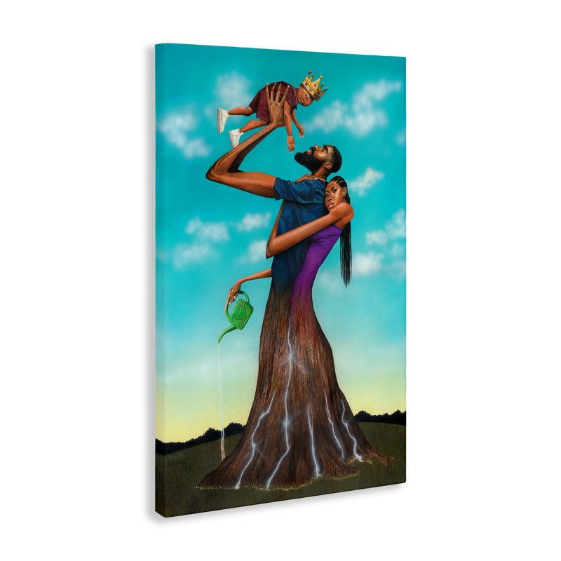 Tableau sur croissance de la famille, conception par Manasseh Johnson Sr, H 24 po x l 16 po