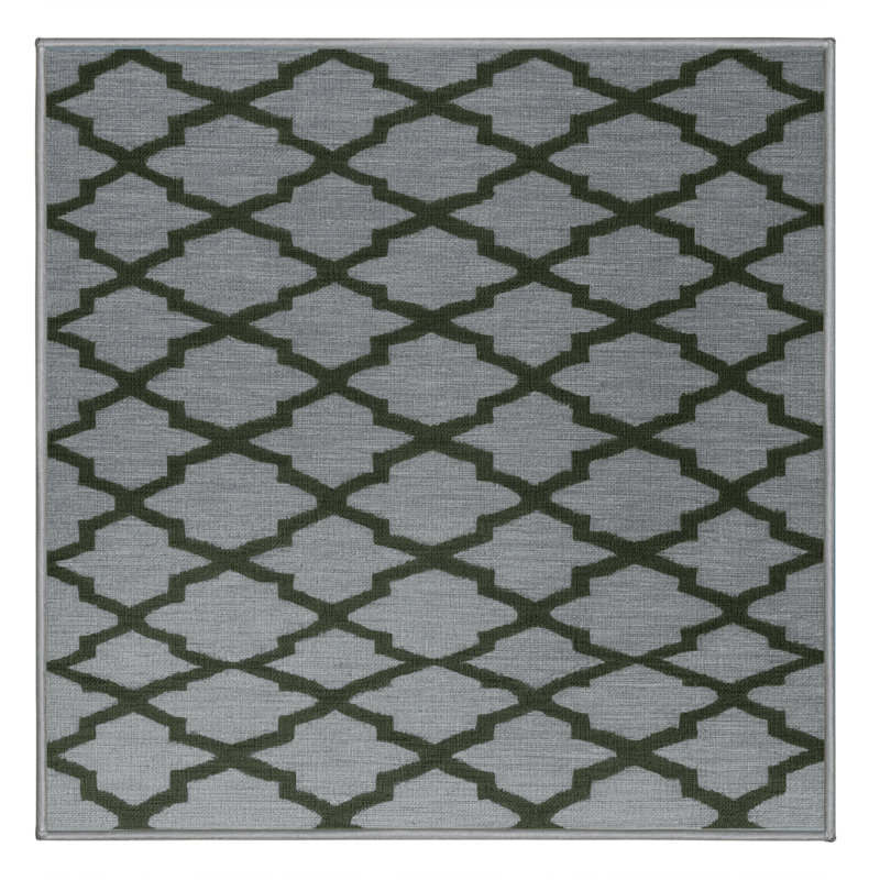 Tapis gris en treillis lavable à la machine, Carré 7 pi