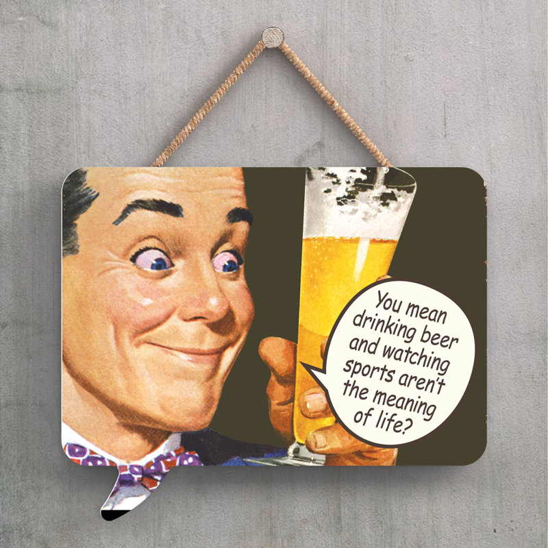 Pinup Drinking Beer - Print on MDF