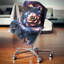 Fleur fractale orange et bleu - coussin à imprimé floral-30057904-30057908