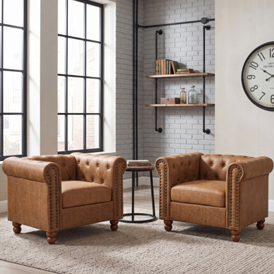 Jhosep 2 - Piece Faux Leather Living Room Chairs Set