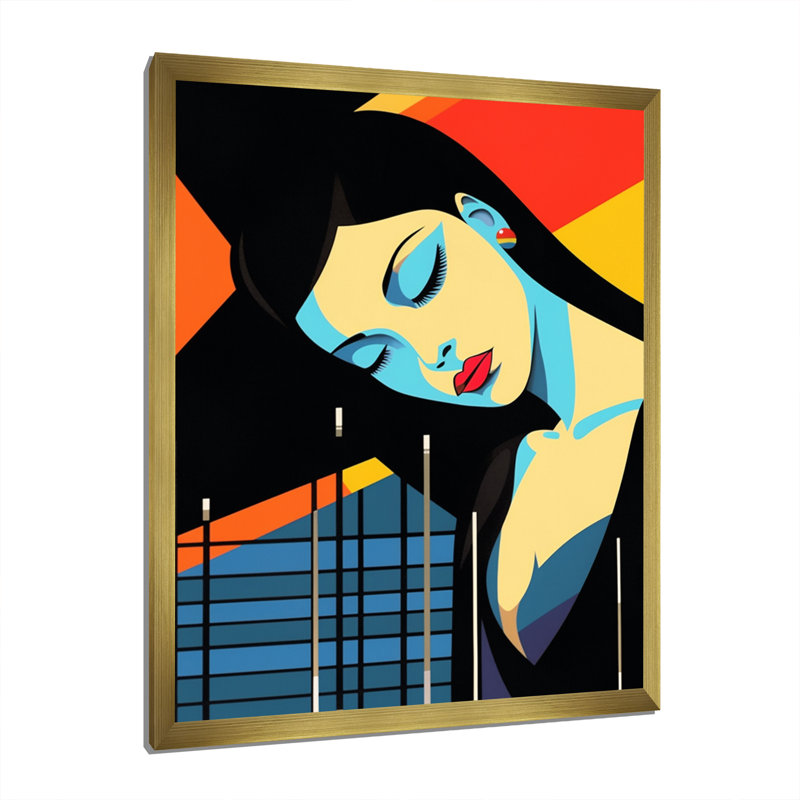 Pop Art Nightlifa Diva - impression, H 32 po x l 24 po x P 1 po, Encadrement doré