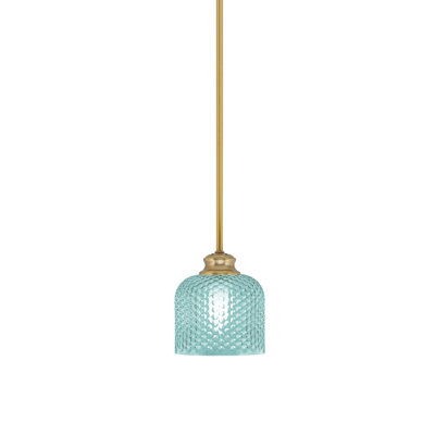 Luminaire suspendu Quapaw avec verre texturé de 6 po