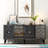 Stylish Console Table, Anthracite & Silver, 100% Melamine Coated Particle Board, Thickness: 0.7 inches | Modern Design for Living Room or Entryway, Durable & Elegant-2009194301