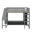 Lit mezzanine double pleine grandeur avec bureau, tablettes multiples, DEL et portemanteau suspendu