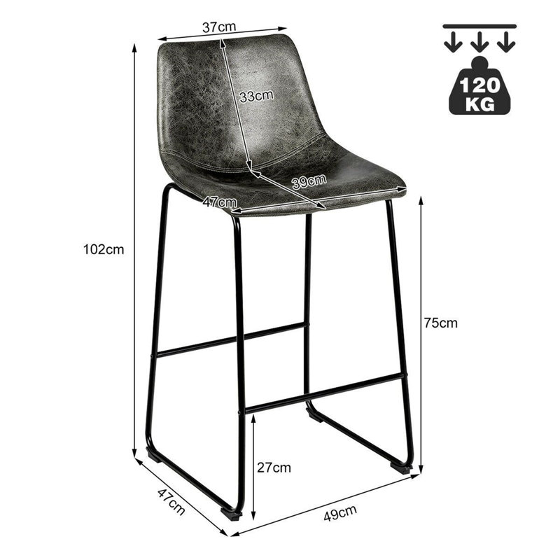Counter Stool with Metal Frame