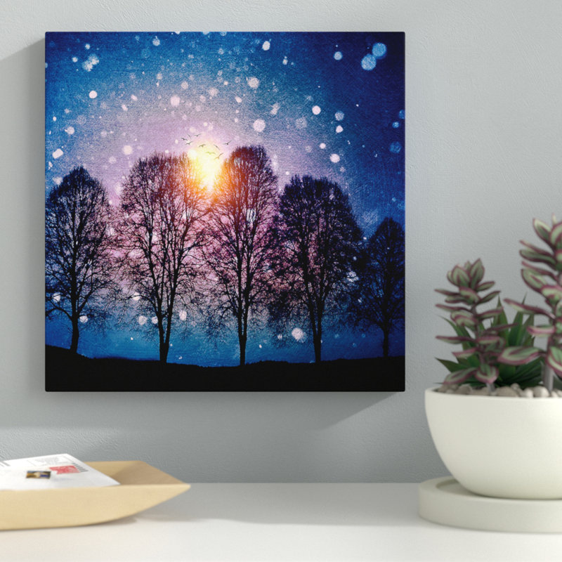 «Sounds Of Winter» par Viviana Gonzalez - impression sur toile, H 18 po x l 18 po x P 1,5 po, Toile avec cadre noir