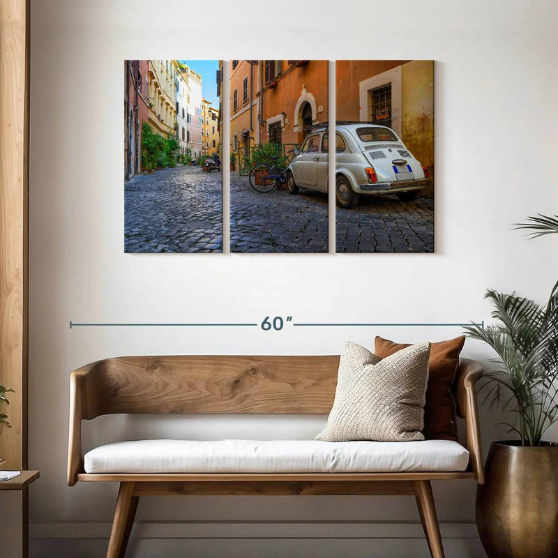 Rue pavée Sireci à Rome, H 28 po x l 45 po