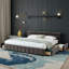 Lit plateforme tapissier très grand avec chenilles en tissu Chenille-1661087108-1661087109
