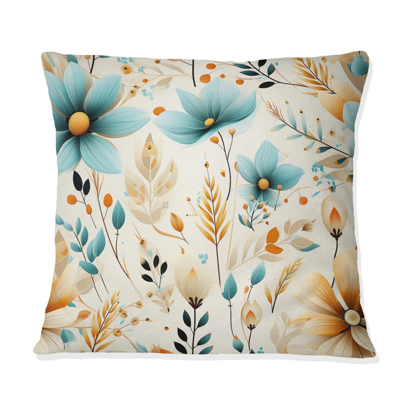 Motif bohème Nomadic Serenity - Abstrait Coral Reef Multicolore Azur, H 16 po x l 16 po
