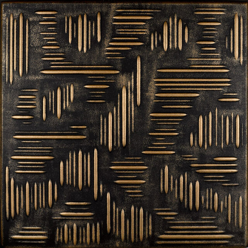 Tuile de plafond en polystyrène Country Wheat 1,6 pi x 1,6 pi, Laiton noir