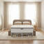 Banc de rangement pour chaussures avec coussin - Banc de rangement pour chaussures avec 2 compartiments ouverts et 1 caché, banc de rangement rembourré pour le salon et la chambre à coucher, blanc et gris