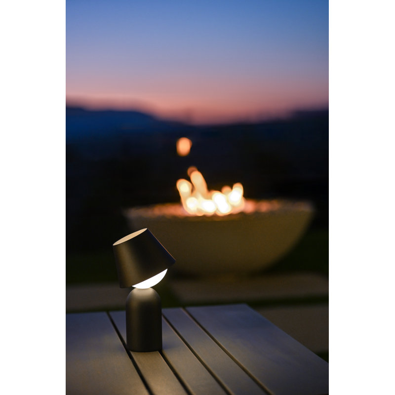 Guy LED Outdoor Wall Lantern, 8" H x 8" W x 7.9" D, Brass