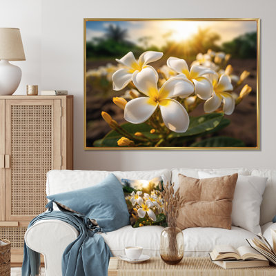 " Yellow White Exotic Plumeria Blooms II "